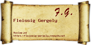 Fleissig Gergely névjegykártya